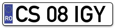 Placuta inmatriculare numar auto  CS-08-IGY, CS 08 IGY, CS08IGY