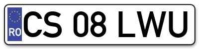 Placuta inmatriculare numar auto  CS-08-LWU, CS 08 LWU, CS08LWU