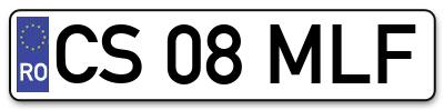 Placuta inmatriculare numar auto  CS-08-MLF, CS 08 MLF, CS08MLF