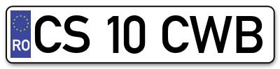 Placuta inmatriculare numar auto  CS-10-CWB, CS 10 CWB, CS10CWB