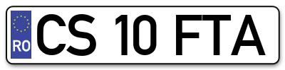 Placuta inmatriculare numar auto  CS-10-FTA, CS 10 FTA, CS10FTA