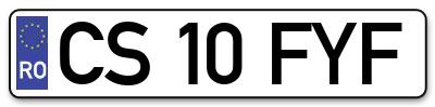 Placuta inmatriculare numar auto  CS-10-FYF, CS 10 FYF, CS10FYF
