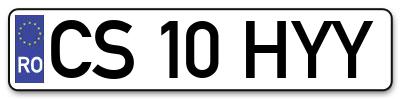 Placuta inmatriculare numar auto  CS-10-HYY, CS 10 HYY, CS10HYY