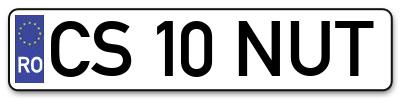 Placuta inmatriculare numar auto  CS-10-NUT, CS 10 NUT, CS10NUT