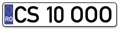 Placuta inmatriculare numar auto  CS-10-OOO, CS 10 OOO, CS10OOO