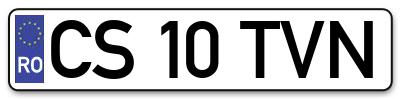 Placuta inmatriculare numar auto  CS-10-TVN, CS 10 TVN, CS10TVN