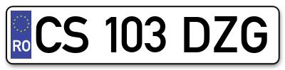 Placuta inmatriculare numar auto  CS-103-DZG, CS 103 DZG, CS103DZG