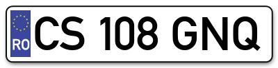 Placuta inmatriculare numar auto  CS-108-GNQ, CS 108 GNQ, CS108GNQ