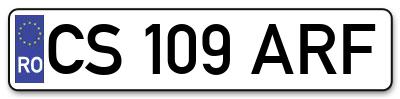 Placuta inmatriculare numar auto  CS-109-ARF, CS 109 ARF, CS109ARF