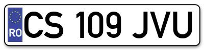 Placuta inmatriculare numar auto  CS-109-JVU, CS 109 JVU, CS109JVU