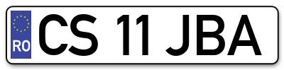 Placuta inmatriculare numar auto  CS-11-JBA, CS 11 JBA, CS11JBA