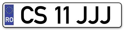 Placuta inmatriculare numar auto  CS-11-JJJ, CS 11 JJJ, CS11JJJ