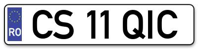Placuta inmatriculare numar auto  CS-11-QIC, CS 11 QIC, CS11QIC