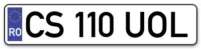 Placuta inmatriculare numar auto  CS-110-UOL, CS 110 UOL, CS110UOL