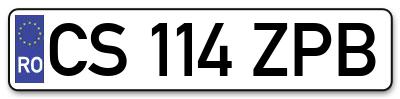 Placuta inmatriculare numar auto  CS-114-ZPB, CS 114 ZPB, CS114ZPB