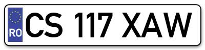 Placuta inmatriculare numar auto  CS-117-XAW, CS 117 XAW, CS117XAW