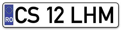 Placuta inmatriculare numar auto  CS-12-LHM, CS 12 LHM, CS12LHM