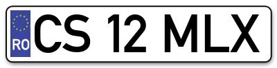 Placuta inmatriculare numar auto  CS-12-MLX, CS 12 MLX, CS12MLX
