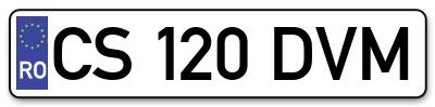 Placuta inmatriculare numar auto  CS-120-DVM, CS 120 DVM, CS120DVM