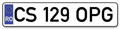 Placuta inmatriculare numar auto  CS-129-OPG, CS 129 OPG, CS129OPG