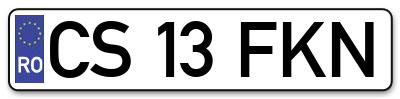 Placuta inmatriculare numar auto  CS-13-FKN, CS 13 FKN, CS13FKN