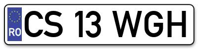 Placuta inmatriculare numar auto  CS-13-WGH, CS 13 WGH, CS13WGH