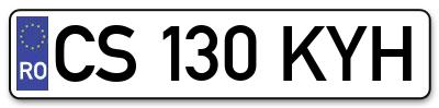 Placuta inmatriculare numar auto  CS-130-KYH, CS 130 KYH, CS130KYH
