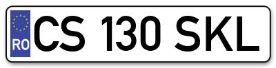 Placuta inmatriculare numar auto  CS-130-SKL, CS 130 SKL, CS130SKL