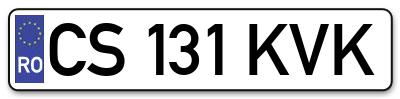Placuta inmatriculare numar auto  CS-131-KVK, CS 131 KVK, CS131KVK