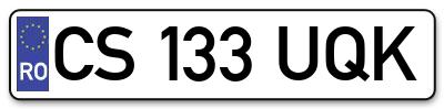 Placuta inmatriculare numar auto  CS-133-UQK, CS 133 UQK, CS133UQK