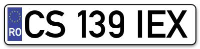 Placuta inmatriculare numar auto  CS-139-IEX, CS 139 IEX, CS139IEX