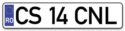 Placuta inmatriculare numar auto  CS-14-CNL, CS 14 CNL, CS14CNL
