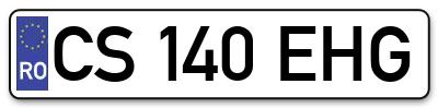 Placuta inmatriculare numar auto  CS-140-EHG, CS 140 EHG, CS140EHG