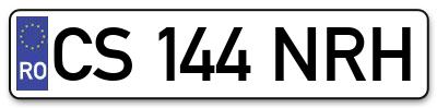 Placuta inmatriculare numar auto  CS-144-NRH, CS 144 NRH, CS144NRH
