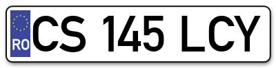 Placuta inmatriculare numar auto  CS-145-LCY, CS 145 LCY, CS145LCY