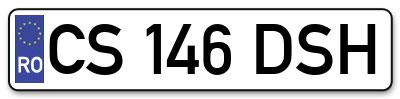 Placuta inmatriculare numar auto  CS-146-DSH, CS 146 DSH, CS146DSH
