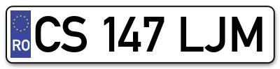 Placuta inmatriculare numar auto  CS-147-LJM, CS 147 LJM, CS147LJM