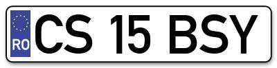 Placuta inmatriculare numar auto  CS-15-BSY, CS 15 BSY, CS15BSY