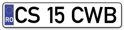 Placuta inmatriculare numar auto  CS-15-CWB, CS 15 CWB, CS15CWB