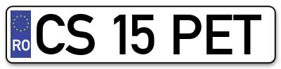 Placuta inmatriculare numar auto  CS-15-PET, CS 15 PET, CS15PET