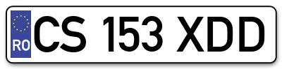 Placuta inmatriculare numar auto  CS-153-XDD, CS 153 XDD, CS153XDD