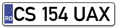 Placuta inmatriculare numar auto  CS-154-UAX, CS 154 UAX, CS154UAX