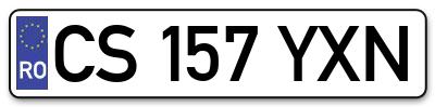 Placuta inmatriculare numar auto  CS-157-YXN, CS 157 YXN, CS157YXN