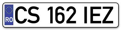 Placuta inmatriculare numar auto  CS-162-IEZ, CS 162 IEZ, CS162IEZ
