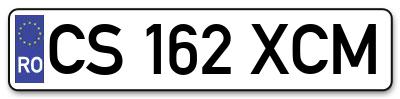 Placuta inmatriculare numar auto  CS-162-XCM, CS 162 XCM, CS162XCM