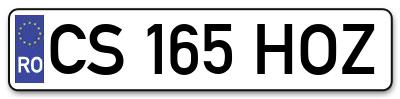 Placuta inmatriculare numar auto  CS-165-HOZ, CS 165 HOZ, CS165HOZ