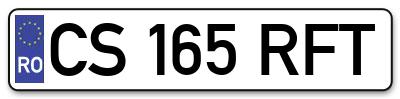 Placuta inmatriculare numar auto  CS-165-RFT, CS 165 RFT, CS165RFT
