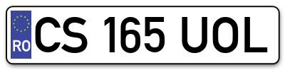 Placuta inmatriculare numar auto  CS-165-UOL, CS 165 UOL, CS165UOL