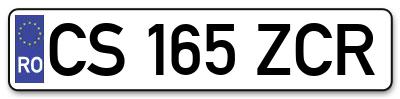 Placuta inmatriculare numar auto  CS-165-ZCR, CS 165 ZCR, CS165ZCR