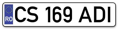 Placuta inmatriculare numar auto  CS-169-ADI, CS 169 ADI, CS169ADI